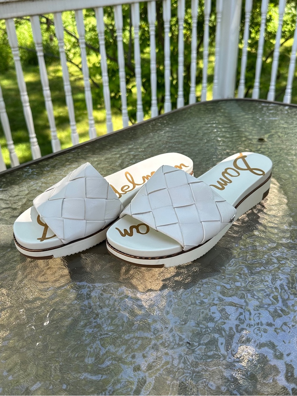 Sam Edelman Leather Slides - Picture 3 of 13